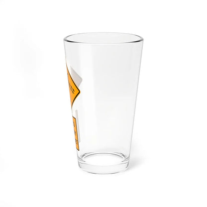 Portland bike path warning sign 01 (Oregon) (Road Sign) Pint Glass 16oz - Go Mug Yourself