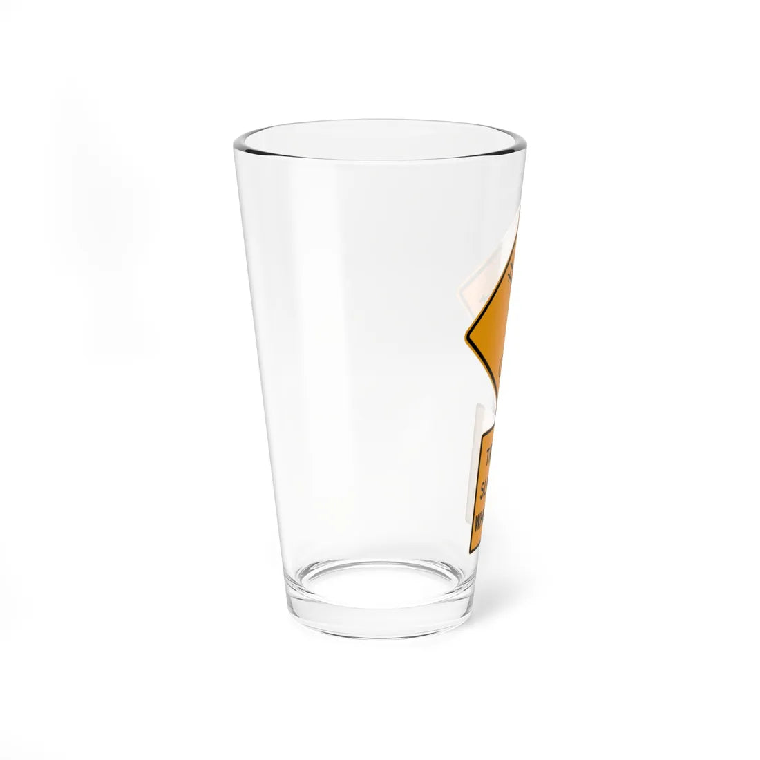 Portland bike path warning sign 01 (Oregon) (Road Sign) Pint Glass 16oz - Go Mug Yourself