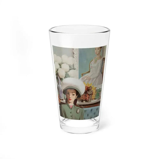 Portrait of a Seated Woman, story illustration (Magazine Illustration) Pint Glass 16oz 16oz - Go Mug Yourself