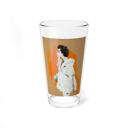 Portrait of a Woman_2 (Magazine Illustration) Pint Glass 16oz-16oz-Go Mug Yourself