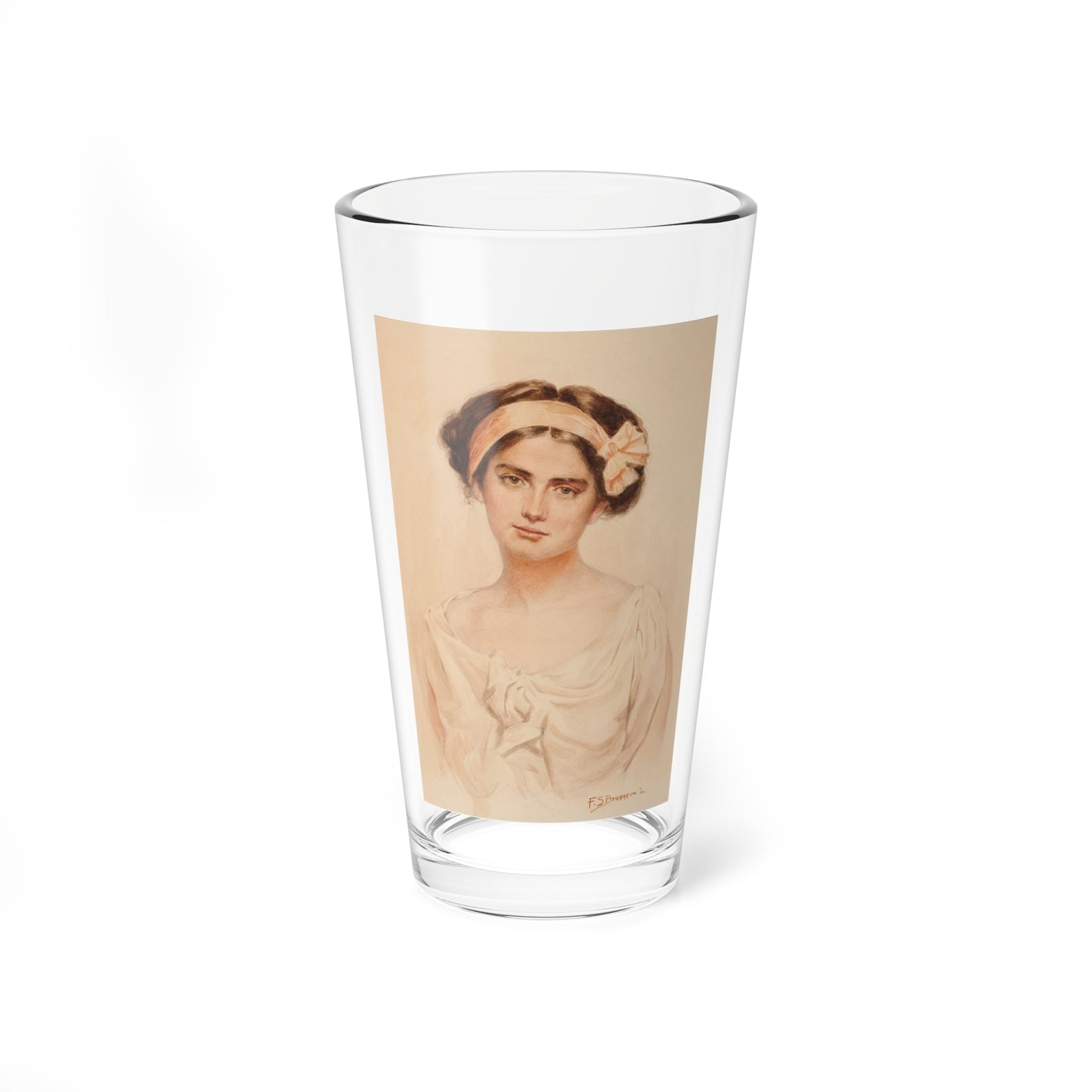 Portrait of a Young Woman, 1910 (Magazine Illustration) Pint Glass 16oz-16oz-Go Mug Yourself