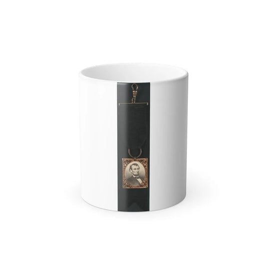 Portrait of Abraham Lincoln Attached to Black Ribbon (U.S. Civil War) Color Changing Coffee Mug 11oz-11oz-Go Mug Yourself