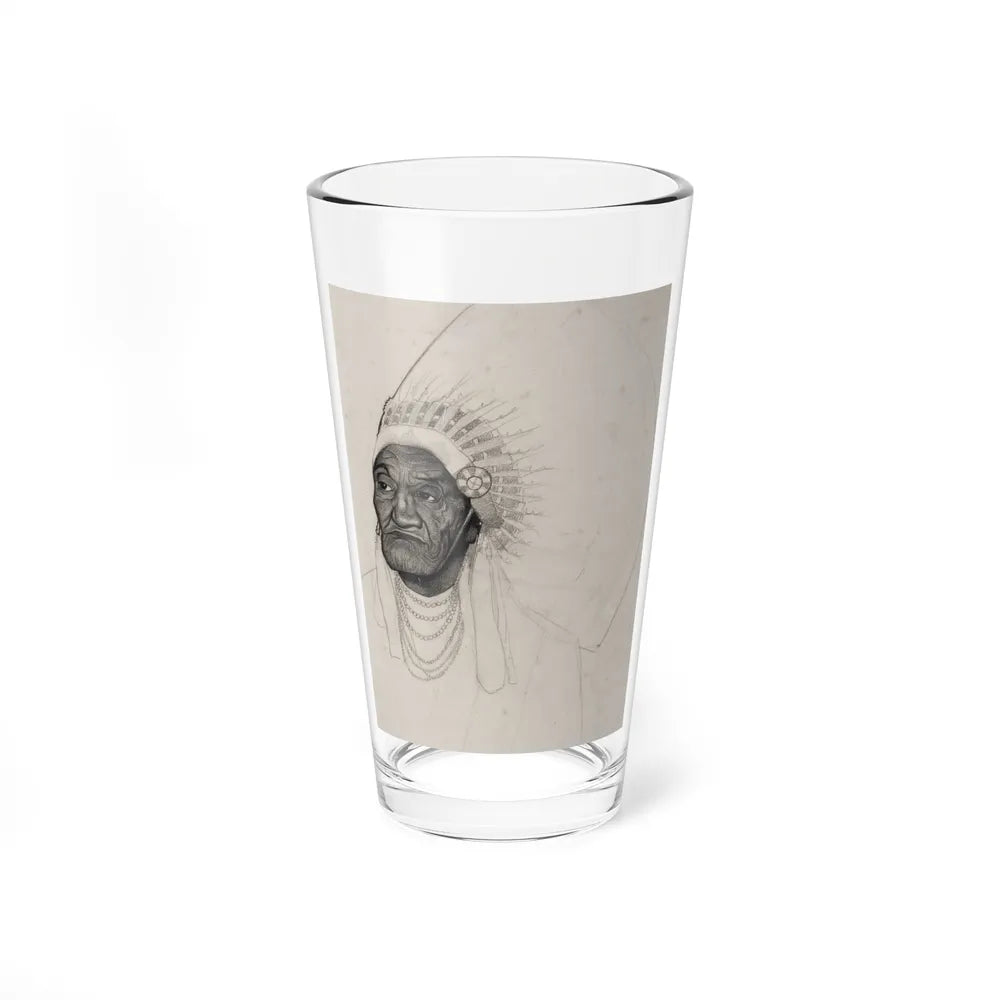 Portrait of an Indian (Magazine Illustration) Pint Glass 16oz-16oz-Go Mug Yourself