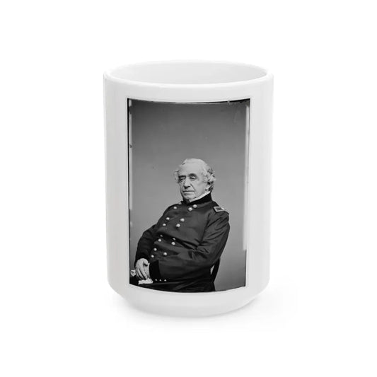 Portrait Of Brig. Gen. Joseph G. Totten, Chief, Corps Of Engineers, Officer Of The Federal Army (U.S. Civil War) White Coffee Mug 15oz - Go Mug Yourself