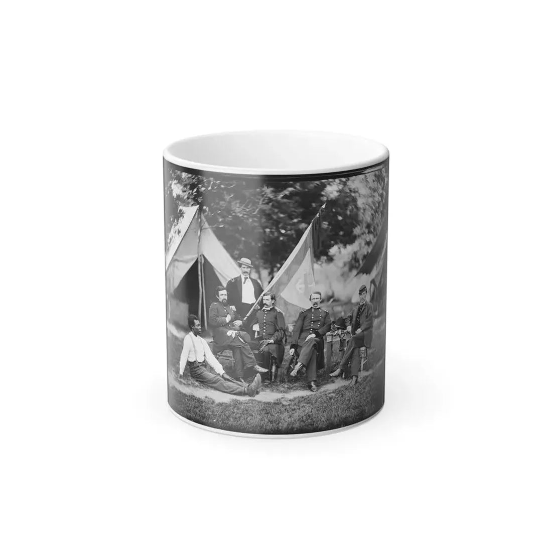 Portrait of Brig. Gen. Napoleon B. Mclaughlin, Officer of the Federal Army, and Staff, Vicinity of Washington, D.C. (U.S. Civil War) Color Changing Coffee Mug 11oz Default Title 11oz - Go Mug Yourself