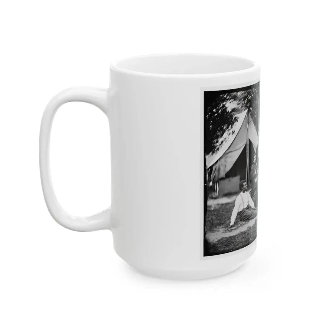 Portrait Of Brig. Gen. Napoleon B. Mclaughlin, Officer Of The Federal Army, And Staff, Vicinity Of Washington, D.C. (U.S. Civil War) White Coffee Mug - Go Mug Yourself