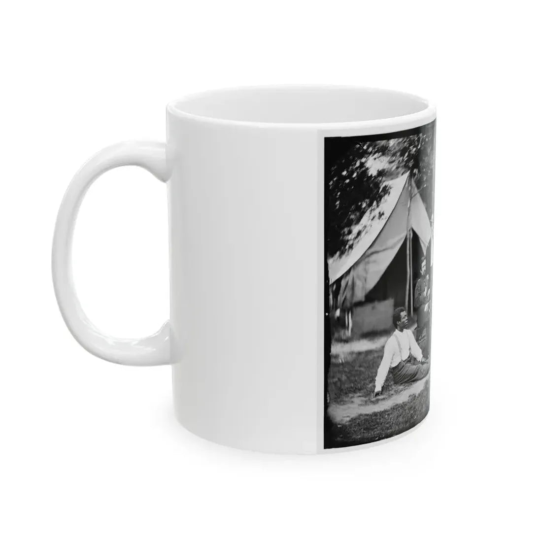 Portrait Of Brig. Gen. Napoleon B. Mclaughlin, Officer Of The Federal Army, And Staff, Vicinity Of Washington, D.C. (U.S. Civil War) White Coffee Mug - Go Mug Yourself