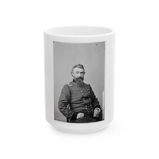 Portrait Of Brig. Gen. Nathan Kimball, Officer Of The Federal Army (Maj. Gen. As Of Feb. 1, 1865) (U.S. Civil War) White Coffee Mug 15oz - Go Mug Yourself