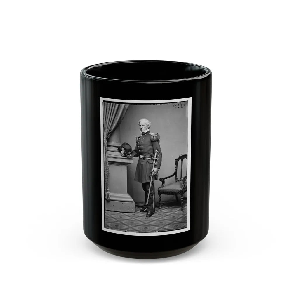 Portrait Of Brig. And Adjutant-Gen. Lorenzo Thomas, Officer Of The Federal Army (U.S. Civil War) Black Coffee Mug-15oz-Go Mug Yourself