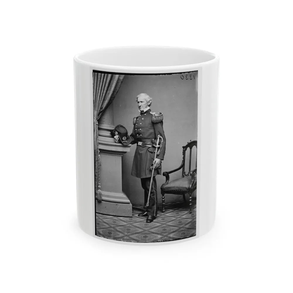 Portrait Of Brig. And Adjutant-Gen. Lorenzo Thomas, Officer Of The Federal Army (U.S. Civil War) White Coffee Mug-11oz-Go Mug Yourself