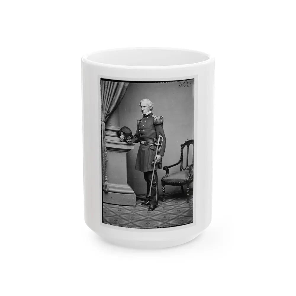 Portrait Of Brig. And Adjutant-Gen. Lorenzo Thomas, Officer Of The Federal Army (U.S. Civil War) White Coffee Mug-15oz-Go Mug Yourself