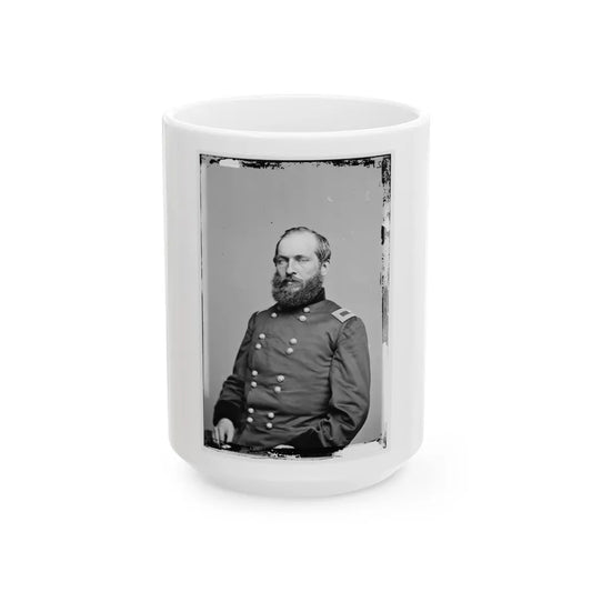 Portrait Of Brig. Gen. James A. Garfield, Officer Of The Federal Army (Maj. Gen. From Sept. 19, 1863) (U.S. Civil War) White Coffee Mug-15oz-Go Mug Yourself