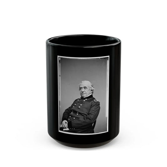 Portrait Of Brig. Gen. Joseph G. Totten, Chief, Corps Of Engineers, Officer Of The Federal Army (U.S. Civil War) Black Coffee Mug-15oz-Go Mug Yourself