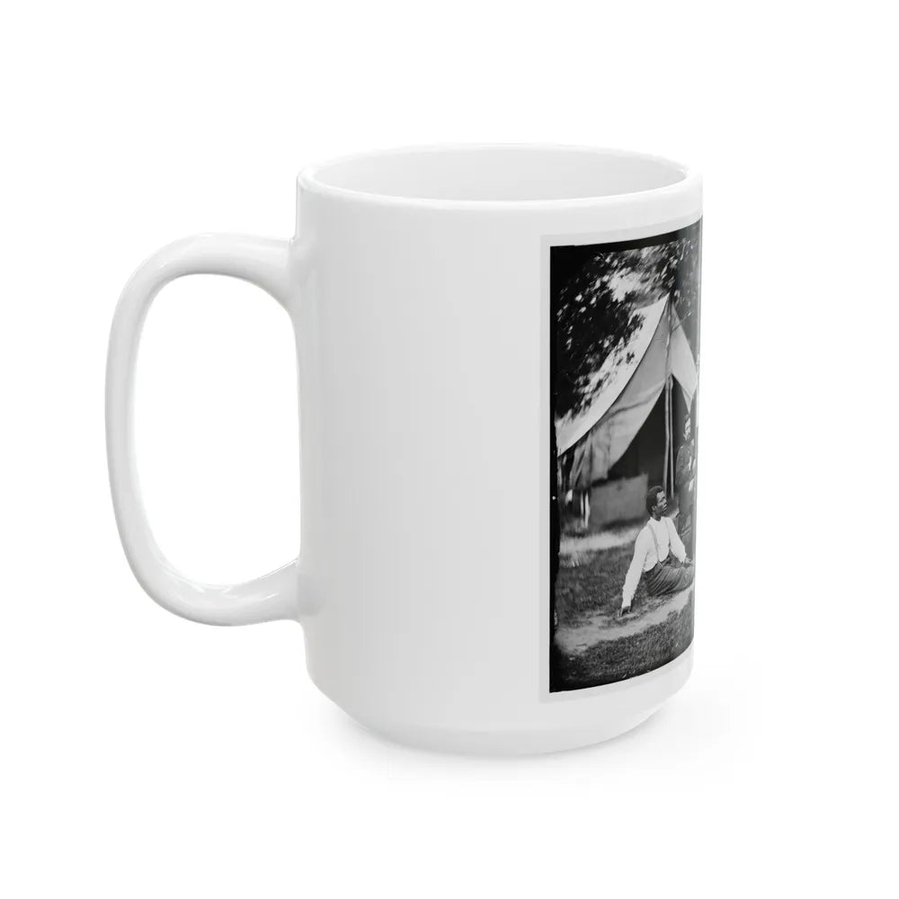 Portrait Of Brig. Gen. Napoleon B. Mclaughlin, Officer Of The Federal Army, And Staff, Vicinity Of Washington, D.C. (U.S. Civil War) White Coffee Mug-Go Mug Yourself