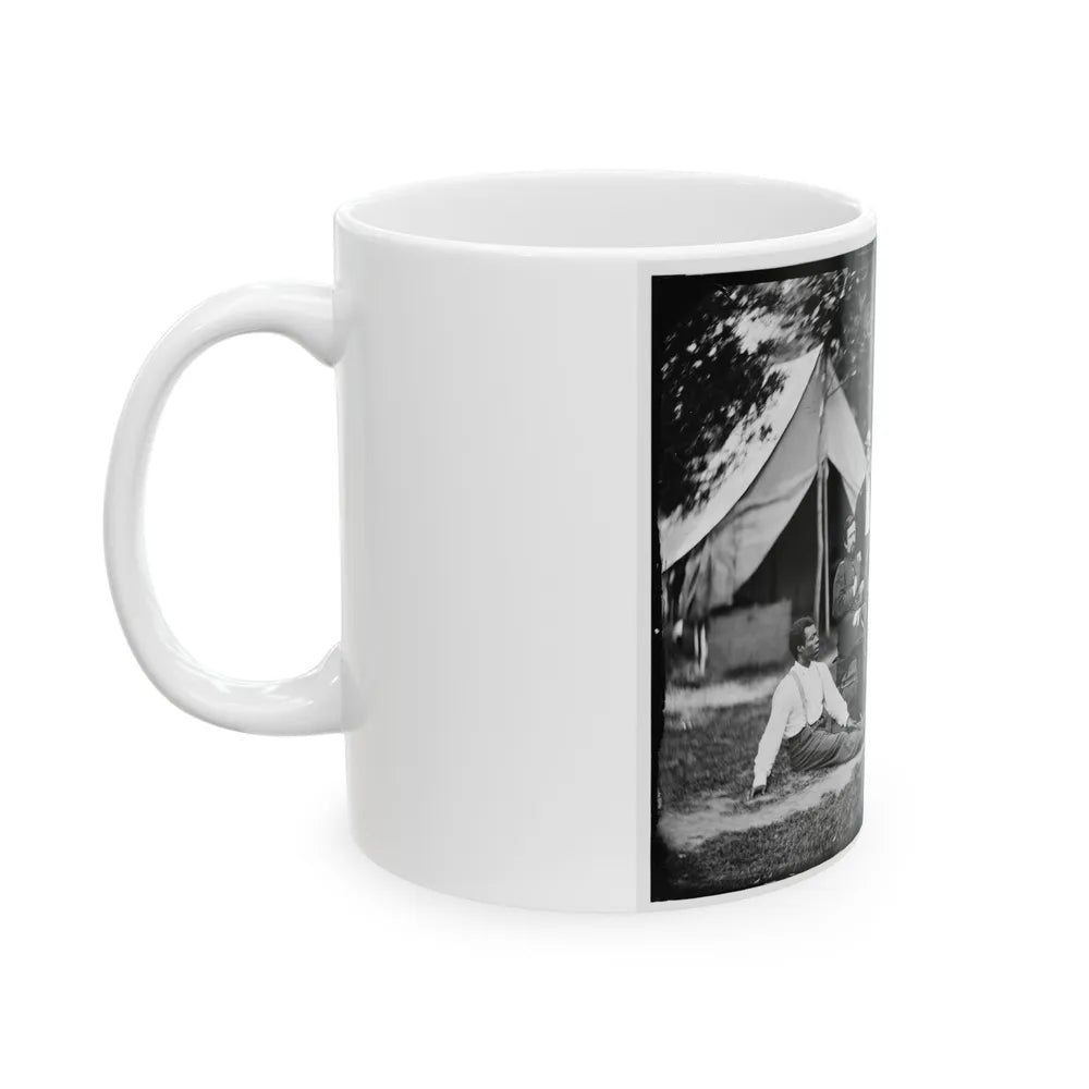 Portrait Of Brig. Gen. Napoleon B. Mclaughlin, Officer Of The Federal Army, And Staff, Vicinity Of Washington, D.C. (U.S. Civil War) White Coffee Mug-Go Mug Yourself