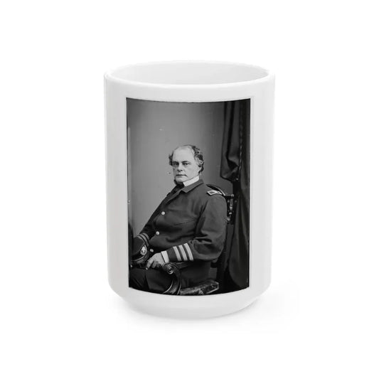Portrait Of Capt. John Rodgers, Officer Of The Federal Navy (Commodore From June 17, 1863) (U.S. Civil War) White Coffee Mug 15oz - Go Mug Yourself