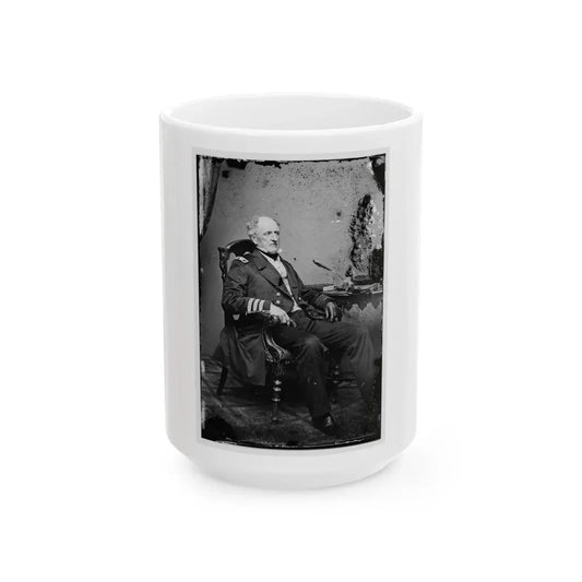 Portrait Of Commodore Franklin Buchanan, C.S.N., Officer Of The Confederate Navy (U.S. Civil War) White Coffee Mug 15oz - Go Mug Yourself