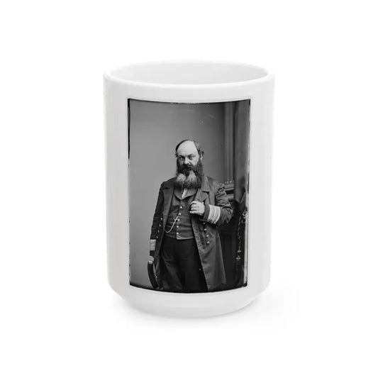 Portrait Of Commodore William D. Porter, Officer Of The Federal Navy (U.S. Civil War) White Coffee Mug 15oz - Go Mug Yourself