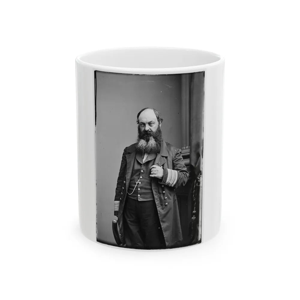 Portrait Of Commodore William D. Porter, Officer Of The Federal Navy (U.S. Civil War) White Coffee Mug-11oz-Go Mug Yourself