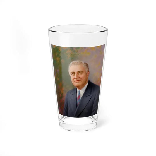 Portrait of Franklin D. Roosevelt (Magazine Illustration) Pint Glass 16oz 16oz - Go Mug Yourself