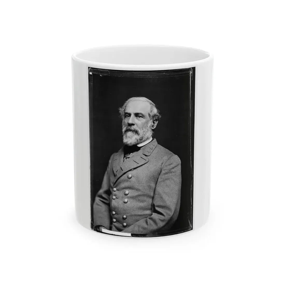 Portrait Of Gen. Robert E. Lee, Officer Of The Confederate Army (U.S. Civil War) White Coffee Mug 11oz - Go Mug Yourself