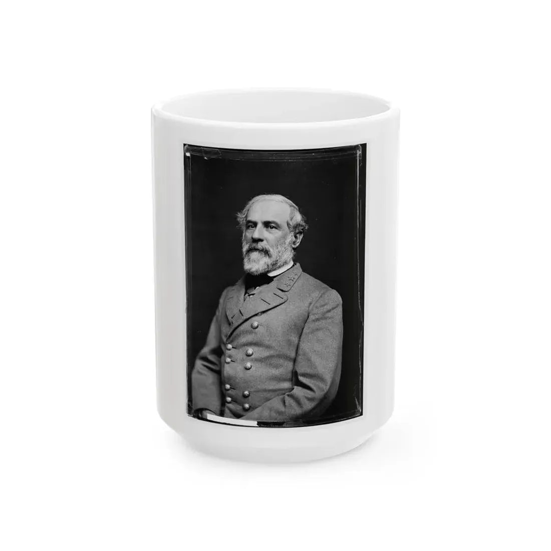 Portrait Of Gen. Robert E. Lee, Officer Of The Confederate Army (U.S. Civil War) White Coffee Mug 15oz - Go Mug Yourself