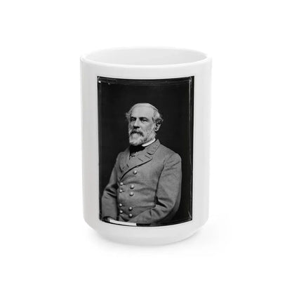 Portrait Of Gen. Robert E. Lee, Officer Of The Confederate Army (U.S. Civil War) White Coffee Mug 15oz - Go Mug Yourself