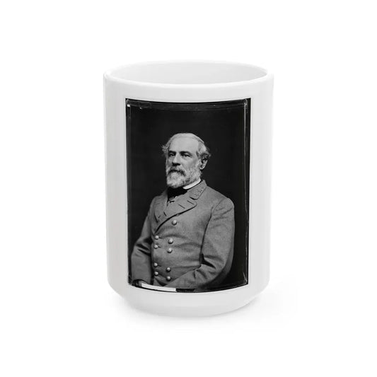 Portrait Of Gen. Robert E. Lee, Officer Of The Confederate Army (U.S. Civil War) White Coffee Mug 15oz - Go Mug Yourself