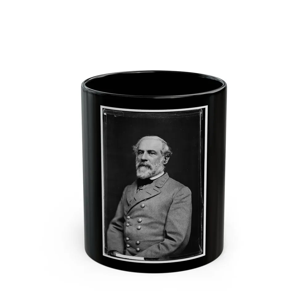 Portrait Of Gen. Robert E. Lee, Officer Of The Confederate Army (U.S. Civil War) Black Coffee Mug-11oz-Go Mug Yourself