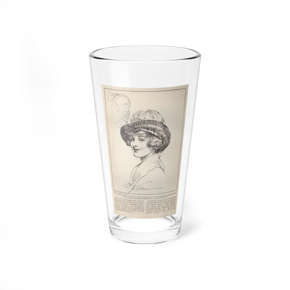 Portrait of Girl, Hearst's Magazine, March 1914 (Magazine Illustration) Pint Glass 16oz-16oz-Go Mug Yourself