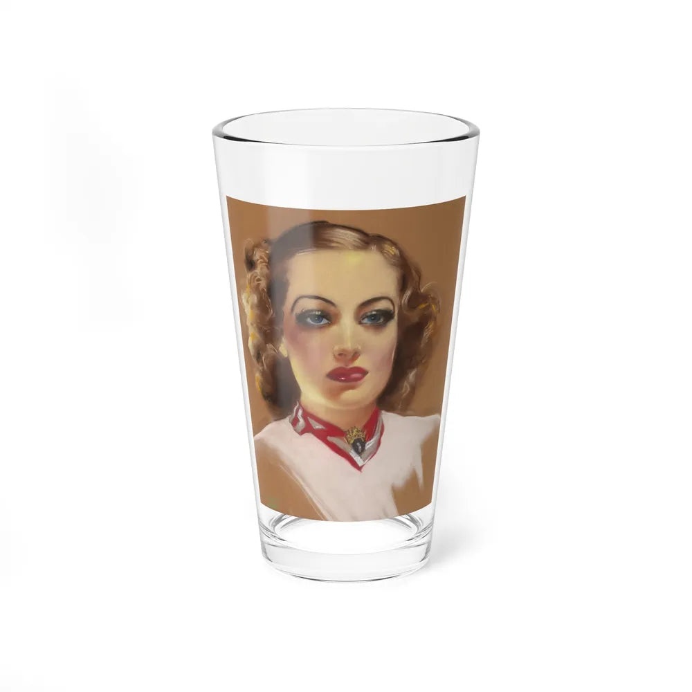 Portrait of Joan Crawford, movie magazine cover (Magazine Illustration) Pint Glass 16oz-16oz-Go Mug Yourself