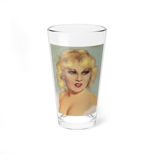 Portrait of Mae West, movie magazine cover (Magazine Illustration) Pint Glass 16oz-16oz-Go Mug Yourself