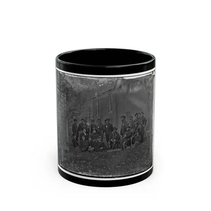 Portrait Of Maj. Gen. Alfred Pleasonton, Officer Of The Federal Army, And Staff, Warrenton, Va. (U.S. Civil War) Black Coffee Mug 11oz - Go Mug Yourself