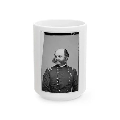 Portrait Of Maj. Gen. Ambrose E. Burnside, Officer Of The Federal Army (U.S. Civil War) White Coffee Mug 15oz - Go Mug Yourself