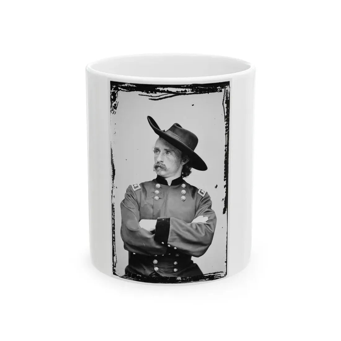 Portrait Of Maj. Gen. (As Of Apr. 15, 1865) George A. Custer, Officer Of The Federal Army (U.S. Civil War) White Coffee Mug 11oz - Go Mug Yourself