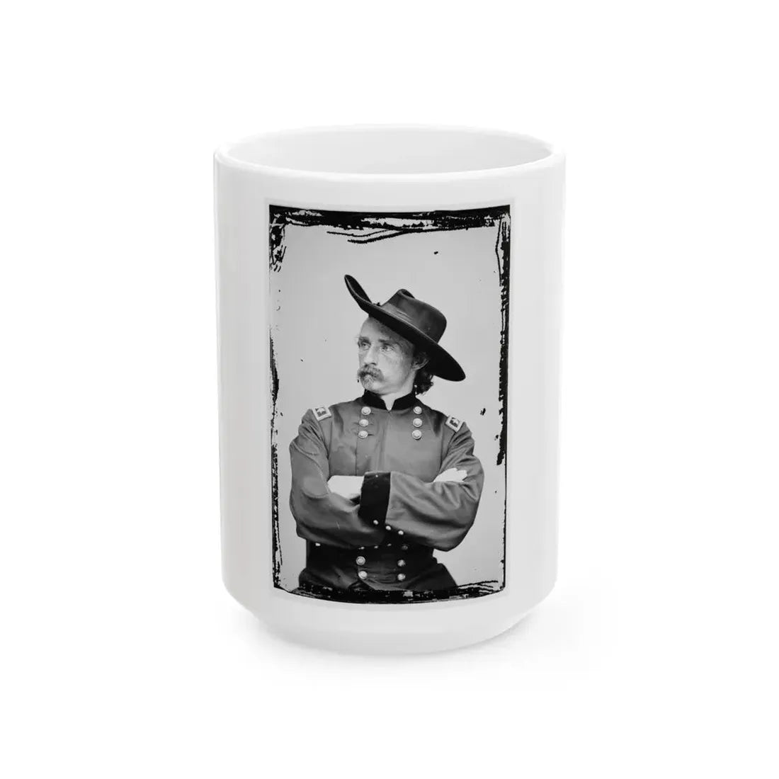 Portrait Of Maj. Gen. (As Of Apr. 15, 1865) George A. Custer, Officer Of The Federal Army (U.S. Civil War) White Coffee Mug 15oz - Go Mug Yourself