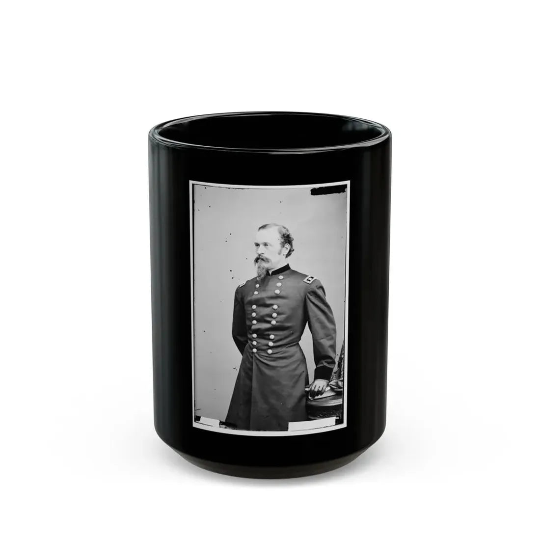 Portrait Of Maj. Gen. (As Of May 6, 1865) James H. Wilson, Officer Of The Federal Army (U.S. Civil War) Black Coffee Mug 15oz - Go Mug Yourself