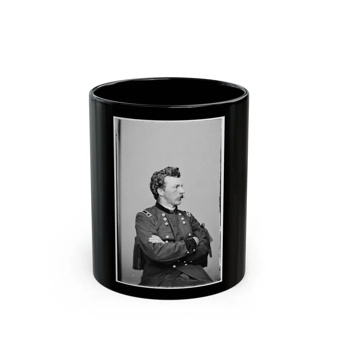 Portrait Of Maj. Gen. (As Of Oct. 21, 1865) Nelson A. Miles, Officer Of The Federal Army (U.S. Civil War) Black Coffee Mug 11oz - Go Mug Yourself