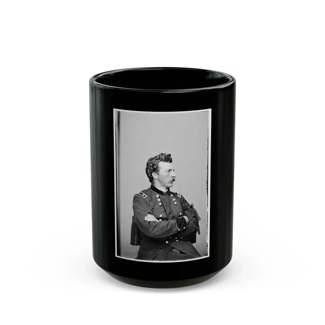 Portrait Of Maj. Gen. (As Of Oct. 21, 1865) Nelson A. Miles, Officer Of The Federal Army (U.S. Civil War) Black Coffee Mug 15oz - Go Mug Yourself