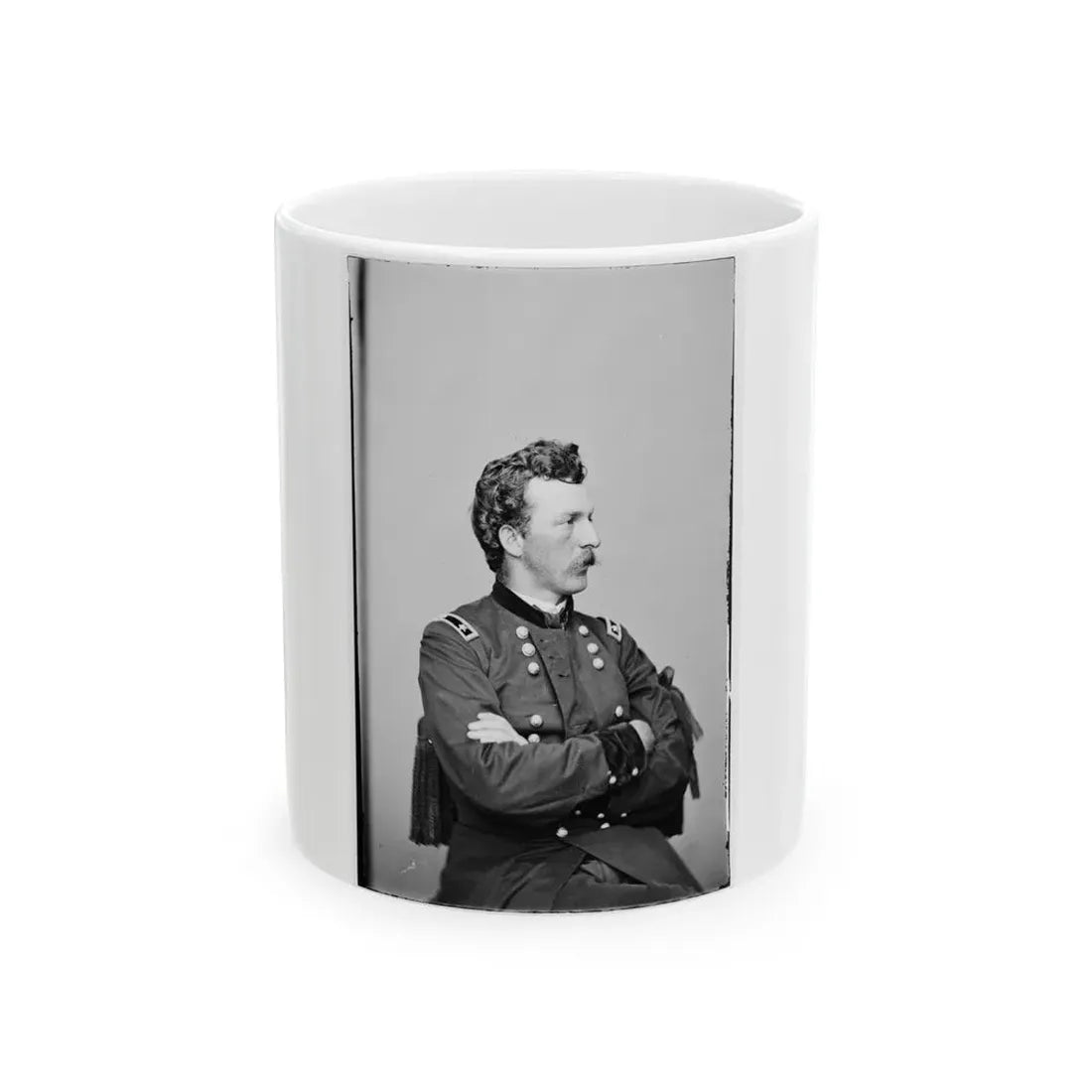 Portrait Of Maj. Gen. (As Of Oct. 21, 1865) Nelson A. Miles, Officer Of The Federal Army (U.S. Civil War) White Coffee Mug 11oz - Go Mug Yourself