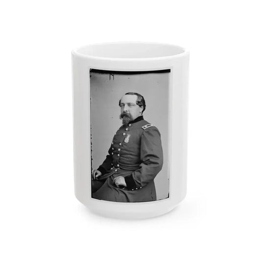 Portrait Of Maj. Gen. Edward Ferrero, Officer Of The Federal Army (U.S. Civil War) White Coffee Mug 15oz - Go Mug Yourself