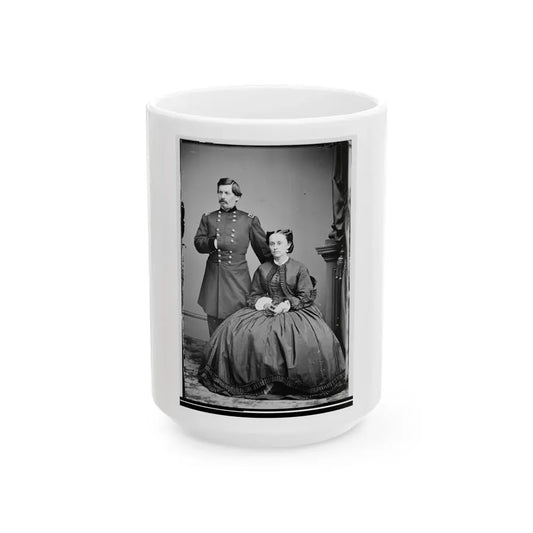 Portrait Of Maj. Gen. George B. Mcclellan, Officer Of The Federal Army, And His Wife, Ellen Mary Marcy (U.S. Civil War) White Coffee Mug 15oz - Go Mug Yourself
