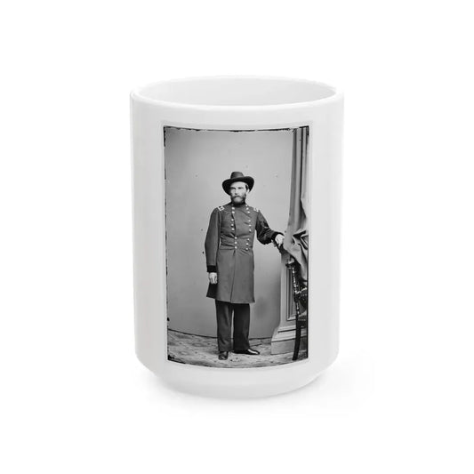 Portrait Of Maj. Gen. Grenville M. Dodge, Officer Of The Federal Army (U.S. Civil War) White Coffee Mug 15oz - Go Mug Yourself