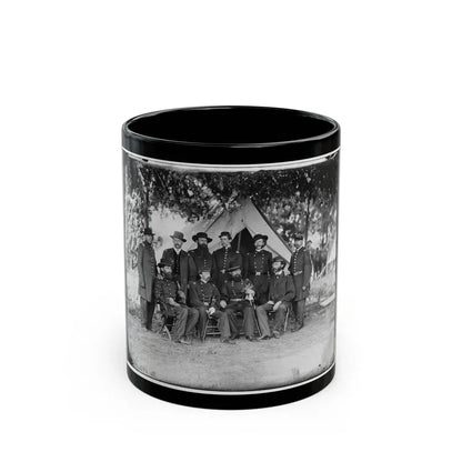 Portrait Of Maj. Gen. Jefferson Davis, Officer Of The Federal Army, And Staff, Washington, D.C. (U.S. Civil War) Black Coffee Mug 11oz - Go Mug Yourself