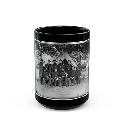 Portrait Of Maj. Gen. Jefferson Davis, Officer Of The Federal Army, And Staff, Washington, D.C. (U.S. Civil War) Black Coffee Mug 15oz - Go Mug Yourself