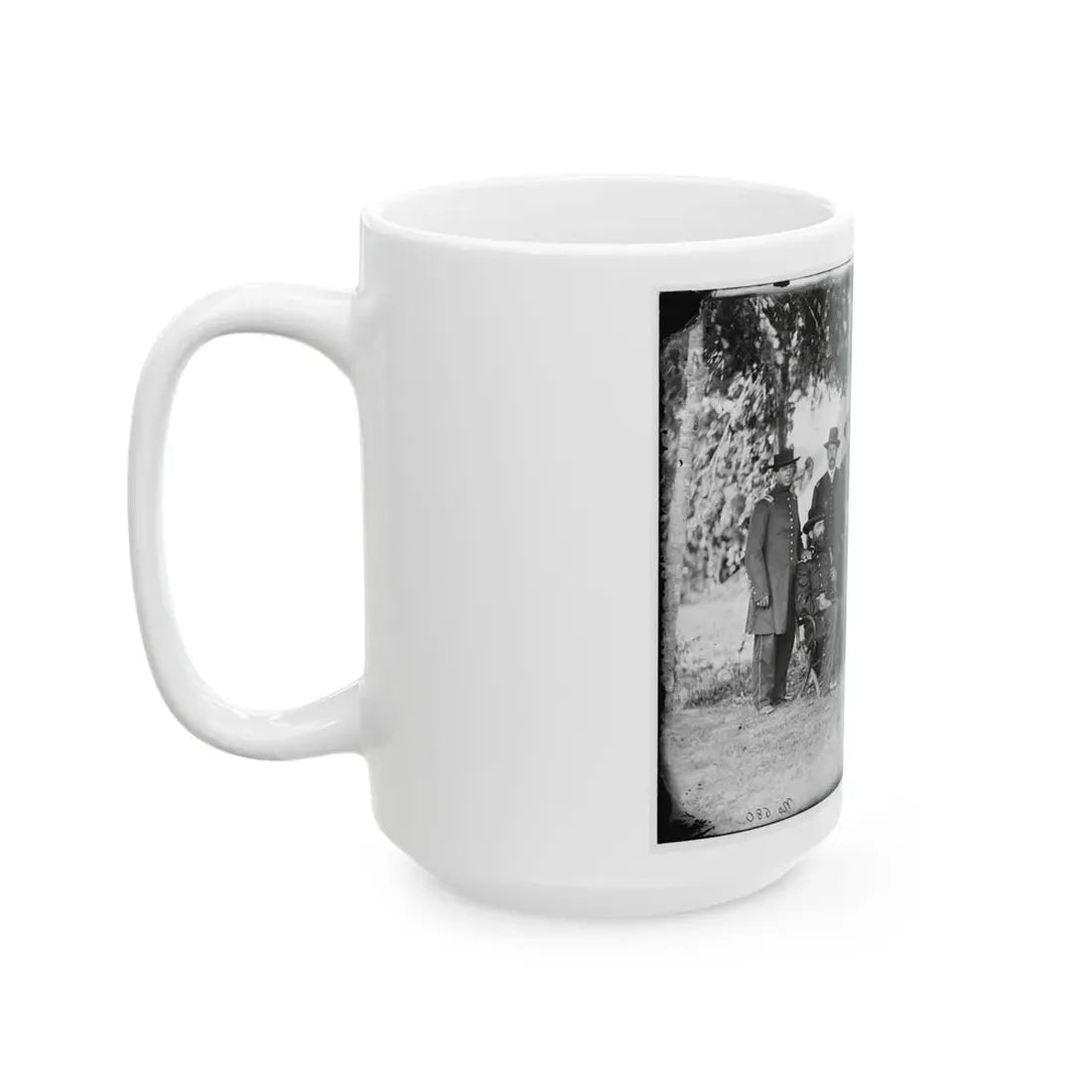 Portrait Of Maj. Gen. Jefferson Davis, Officer Of The Federal Army, And Staff, Washington, D.C. (U.S. Civil War) White Coffee Mug - Go Mug Yourself