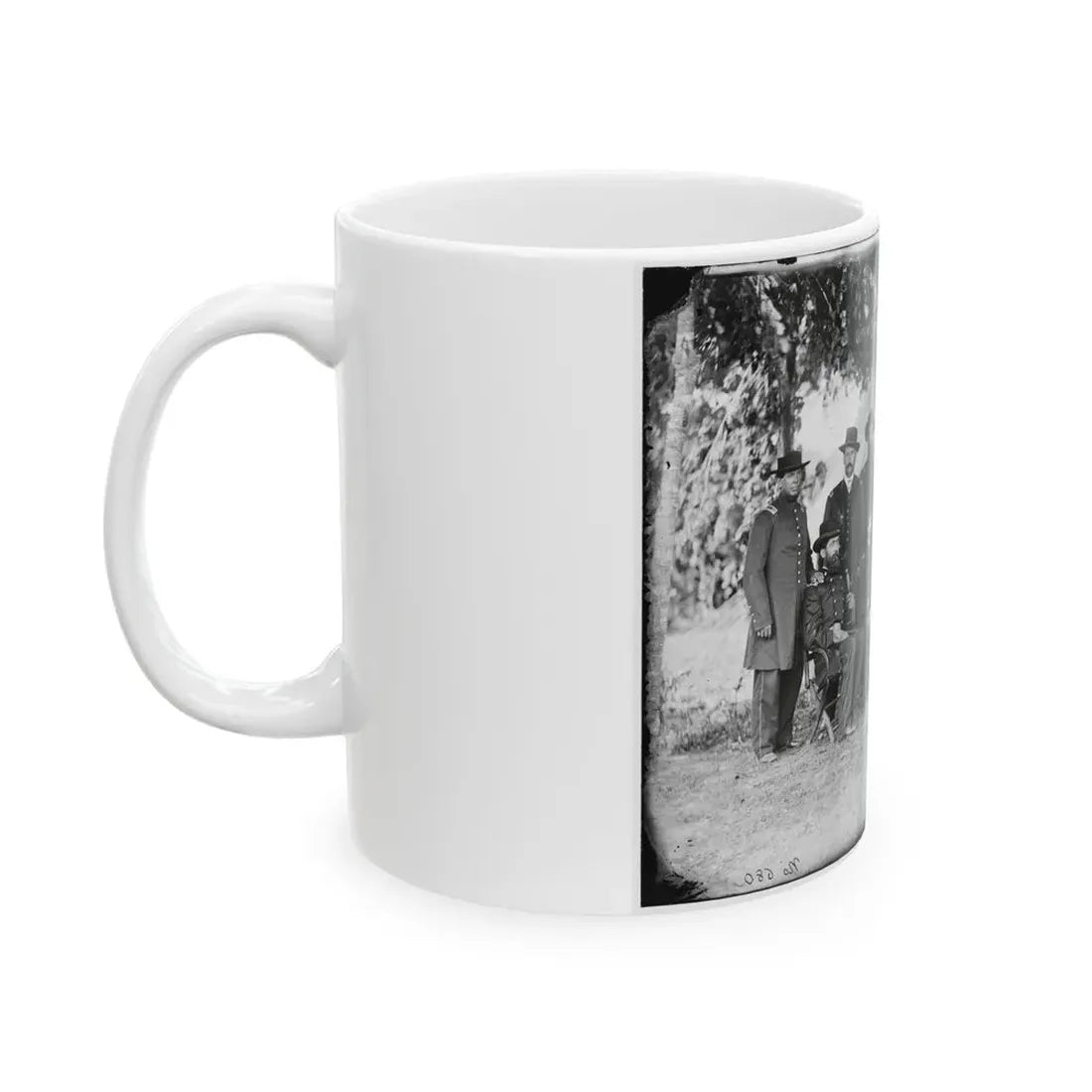 Portrait Of Maj. Gen. Jefferson Davis, Officer Of The Federal Army, And Staff, Washington, D.C. (U.S. Civil War) White Coffee Mug - Go Mug Yourself