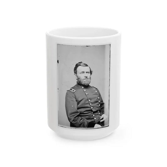 Portrait Of Maj. Gen. Ulysses S. Grant, Officer Of The Federal Army (U.S. Civil War) White Coffee Mug 15oz - Go Mug Yourself