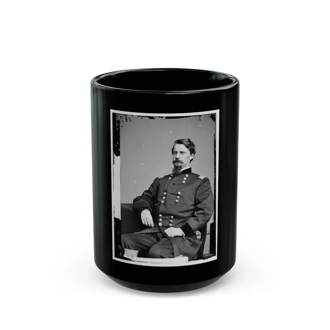 Portrait Of Maj. Gen. Winfield S. Hancock, Officer Of The Federal Army (U.S. Civil War) Black Coffee Mug 15oz - Go Mug Yourself