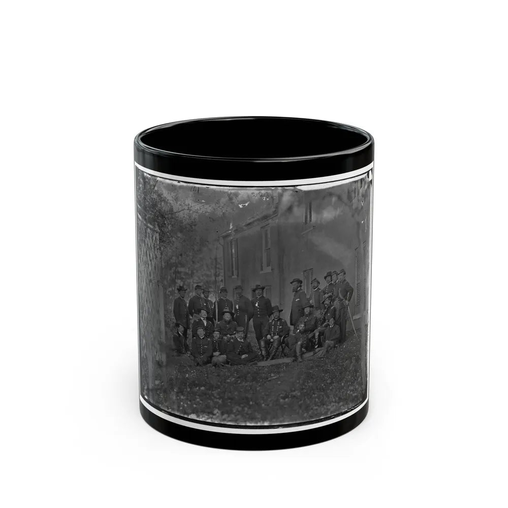 Portrait Of Maj. Gen. Alfred Pleasonton, Officer Of The Federal Army, And Staff, Warrenton, Va. (U.S. Civil War) Black Coffee Mug-11oz-Go Mug Yourself